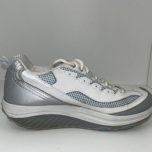 Sketchers Shape Ups Womens Walking Toning Shoe SN11803 White Blue Silver Sz 9.5 - Picture 8 of 10